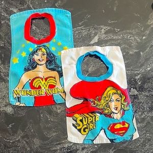 Two toddler Terry cloth bibs
